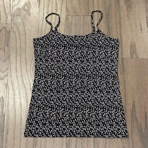 LOFT Outlet Black and Pink Floral Cami - Size S